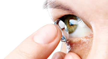 wearing soft contact lenses